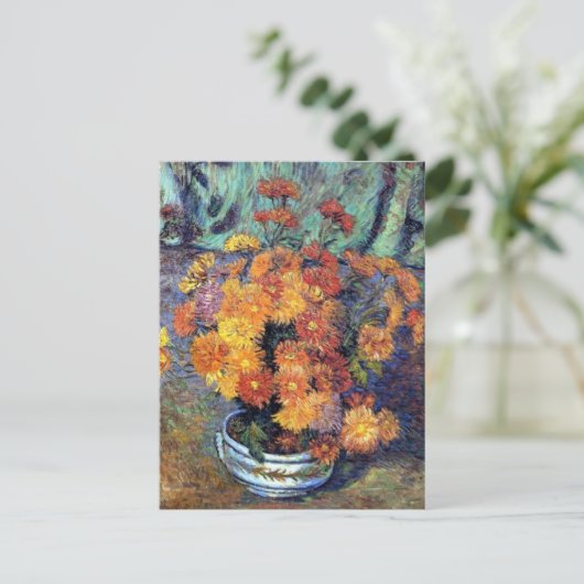 Armand Guillaumin - Vaas met chrysanten Briefkaart (Staand voorkant)