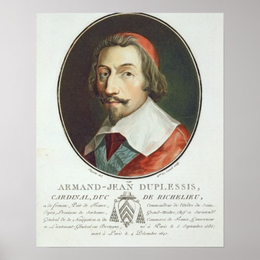 Armand Jean Duplessis, Kardinaal, Duc de Richelieu Poster (Voorkant)