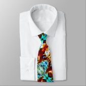 Armani Tiger Fractal Satijn Foulard Stropdas (Gebonden)