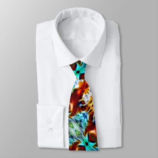 Armani Tiger Fractal Satijn Foulard Stropdas (Gebonden)