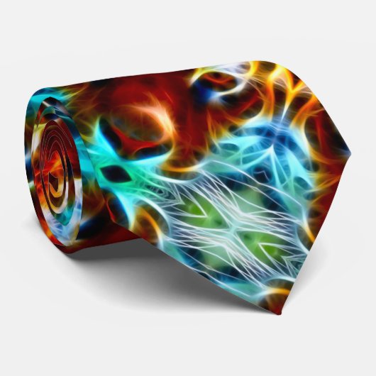 Armani Tiger Fractal Satijn Foulard Stropdas (Opgerold)