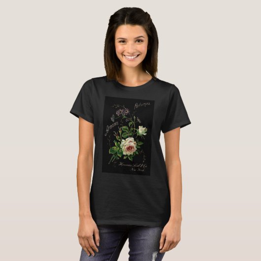Armant's Parfums Zwart Rozen T-shirt (Voorkant volledig)