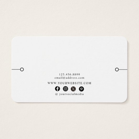 Armband Display Kaart · Elegante Waterverf Bloemen (Achterkant)