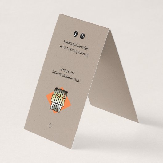 Armband Ketting Display Prijs Label met QR & Logo Visitekaartje (Voorkant)