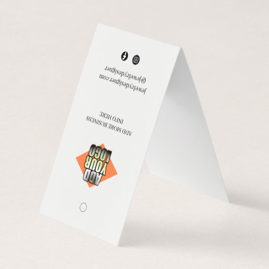 Armband Ketting Display Prijs Label met QR & Logo Visitekaartje (Voorkant)