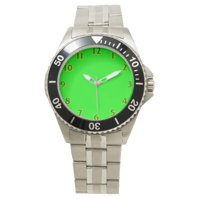 Armbandhorloge en metalen hoesje groene wijzerplaa horloge (Voorkant)
