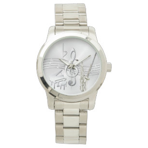 armbandhorloge zilvermuziekinstrumenten horloge