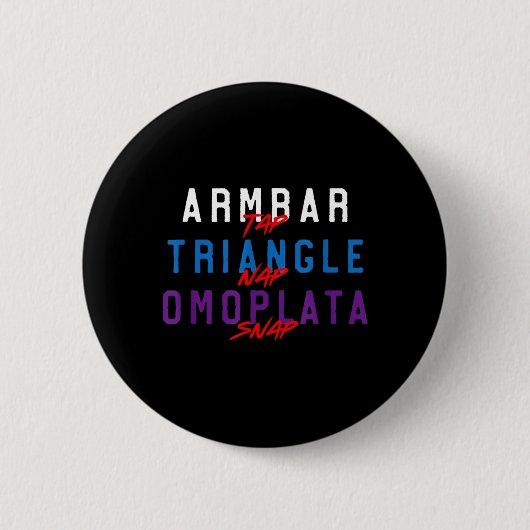 Armbar Driehoek Omoplata Jiu Jitsu MMA Ronde Button 5,7 Cm (Voorkant)
