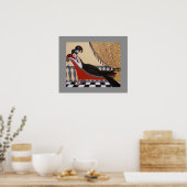 ARME DECO LADY OP EEN LOUNGE POSTER (Keuken)