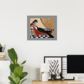 ARME DECO LADY OP EEN LOUNGE POSTER (Thuiskantoor)