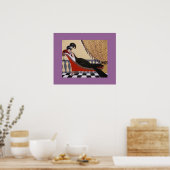 ARME DECO LADY OP EEN LOUNGE POSTER (Keuken)