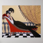 ARME DECO LADY OP EEN LOUNGE POSTER<br><div class="desc">Oorspronkelijk acrylschilderij van Dian... ... .Een charmant,  griezelig en  schilderij van Art Deco van een dame die op een lounge aan het lijntje staat. Dit decoratieve schilderij zou er goed uitzien overal waar je het in je huis of kantoor plaatst. Een geweldig cadeauobject ook!</div>