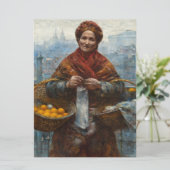 Arme joodse vrouw die Sinaasappels verkoopt in Pol Kaart (Staand voorkant)