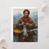 Arme joodse vrouw die Sinaasappels verkoopt in Pol Kaart (Voorkant / Achterkant in situ)