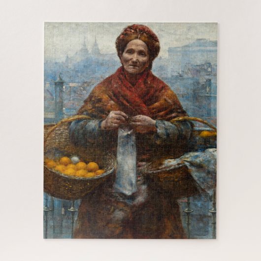 Arme joodse vrouw die Sinaasappels verkoopt in Pol Legpuzzel (Verticaal)