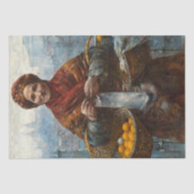 Arme joodse vrouw die Sinaasappels verkoopt in Pol