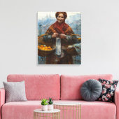 Arme joodse vrouw die Sinaasappels verkoopt in War Canvas Afdruk (Insitu (Woonkamer))