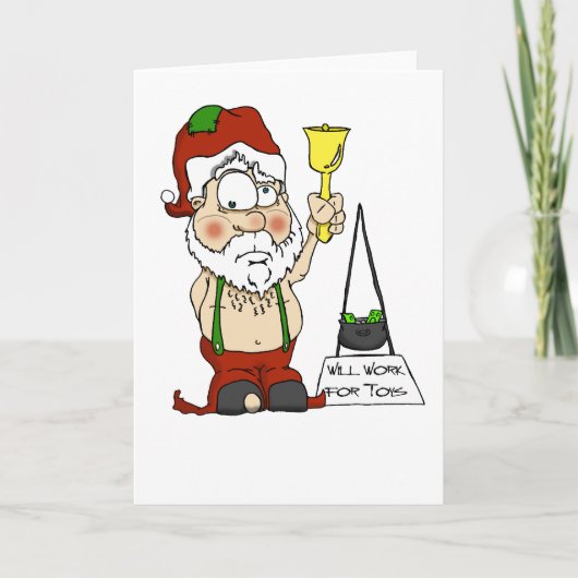 Arme Kerstman Feestdagen Kaart (Voorkant)