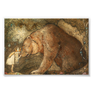 Arme kleine Beer van John Bauer Foto Afdruk