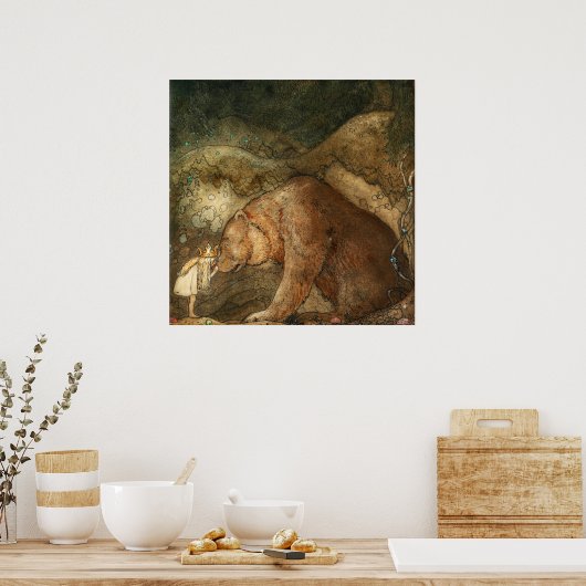 Arme kleine Beer van John Bauer Poster (Keuken)