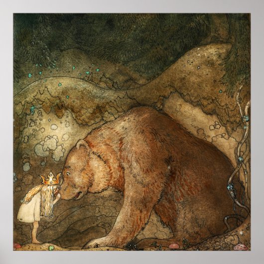 Arme kleine Beer van John Bauer Poster (Voorkant)