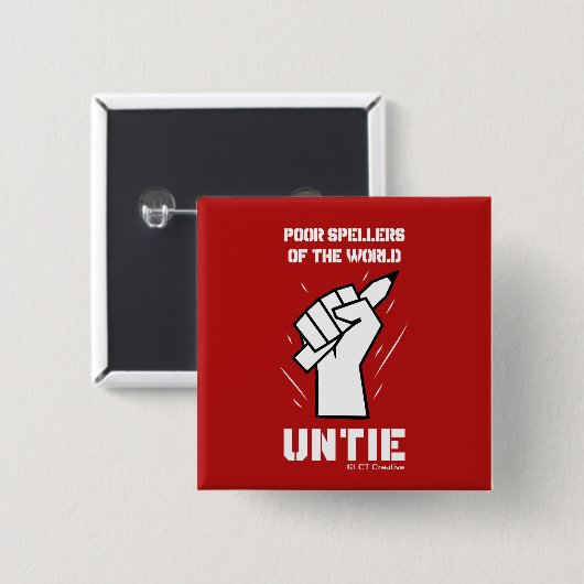 Arme pellers van de wereld Untie Vierkante Button 5,1 Cm (Voorkant /achterkant)