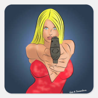 armed and dangerous vierkante sticker