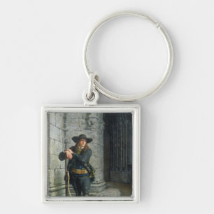 Armed Breton Guarding a Porch Sleutelhanger