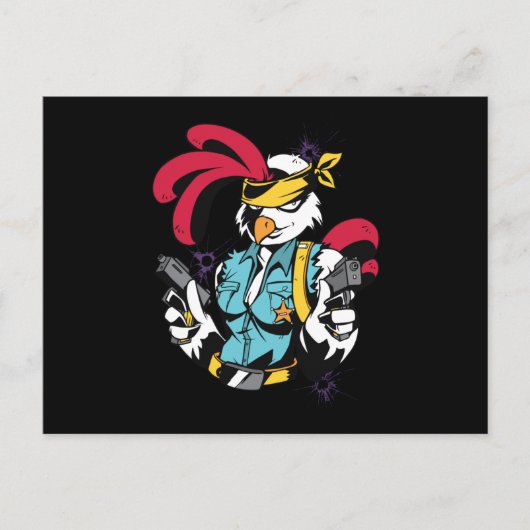 Armed Chick Briefkaart (Voorkant)