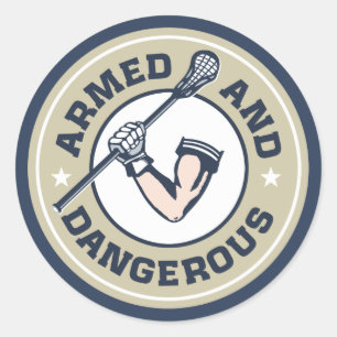Armed en gevaarlijk Lacrosse Sticker
