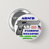 ARMED Patrons Welkom Ronde Button 5,7 Cm (Voorkant /achterkant)