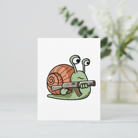 Armed Snail Briefkaart (Staand voorkant)