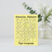 Armeens alfabet gebarentaal Briefkaart (Staand voorkant)