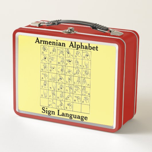 Armeens alfabet gebarentaal Lunchbox (Voorkant)