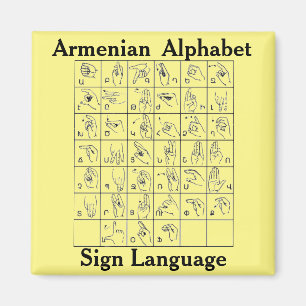 Armeens alfabet gebarentaal magneet