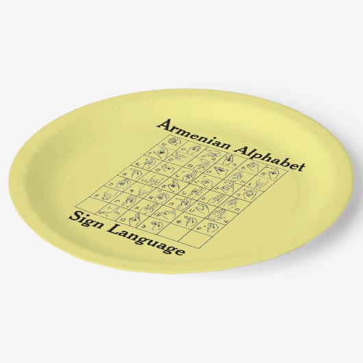 Armeens alfabet gebarentaal papier Bord (Gekanteld)