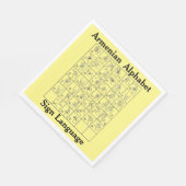 Armeens alfabet gebarentaal papier servet (Hoek)