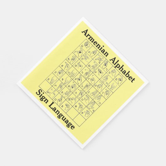 Armeens alfabet gebarentaal papier servet (Hoek)