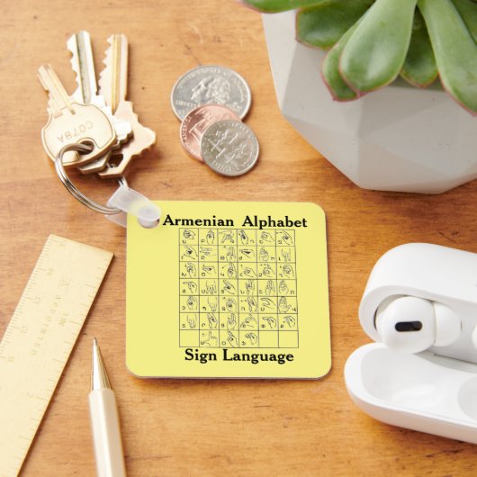 Armeens alfabet gebarentaal Sleutelhanger (Bureau)