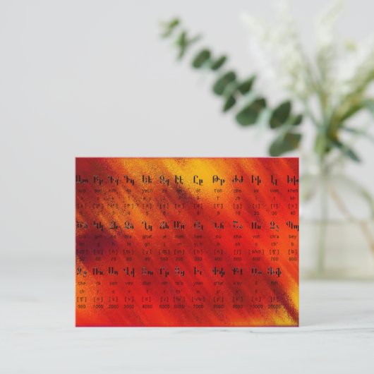 Armeens Alphabet Briefkaart (Staand voorkant)