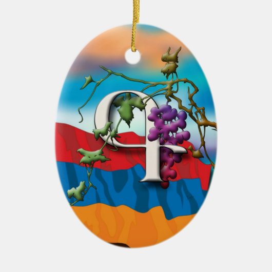 Armeens Alphabet Initialen "Kim" Ornament (Voorkant)