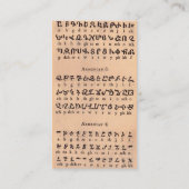 Armeens Alphabet Visitekaartje (Achterkant)