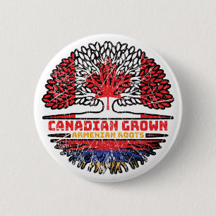 Armeens Armenië Canada - vlag over boomstammen Ronde Button 5,7 Cm