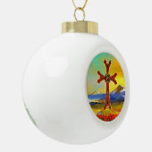 Armeens Cross Ceramic Ball Ornament (Links)