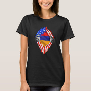 Armeens Erfgoed Armenië Roots Amerikaanse vlag P T-shirt