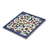 Armeens Floral Pattern - Blauw & wit Tegeltje (Zijkant)