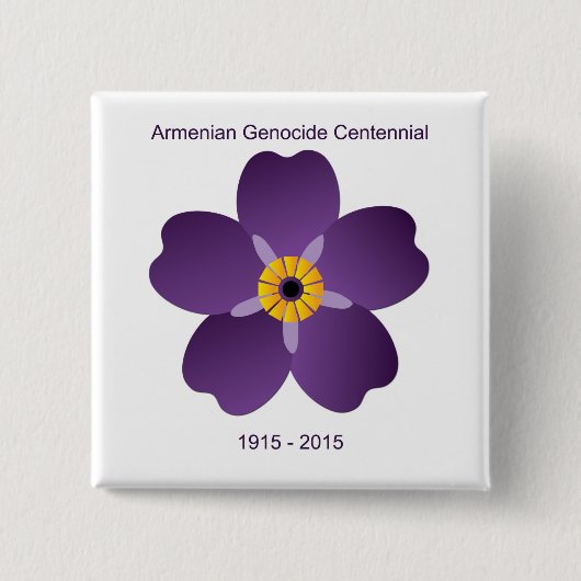 Armeens Genocide Centennial Emblem Vierkante Button 5,1 Cm (Voorkant)