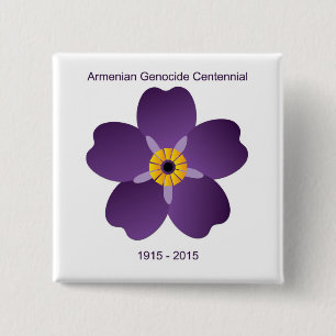 Armeens Genocide Centennial Emblem Vierkante Button 5,1 Cm