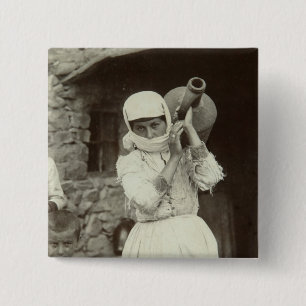 Armeens landmeisje, Yerevan Vierkante Button 5,1 Cm