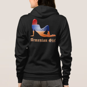 Armeens meisje Silhouette vlag Hoodie